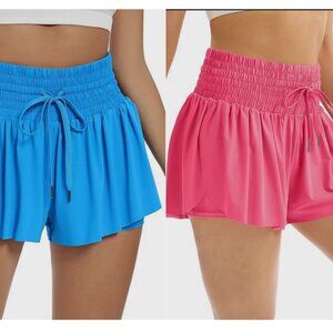 Blaosn XXL Flowy Shorts Workout Running Gym High Waist Skort Drawstring Set of 2